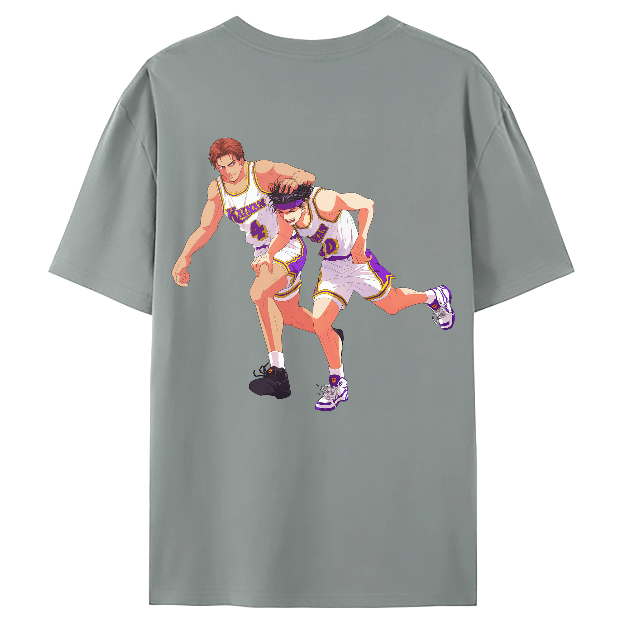 （画像用） SLAM DUNK／スラムダンク 綿100％ メンズ半袖Tシャツ（バックプリント） 通気性